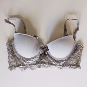 Aerie / Grey Lace Push Up Bra